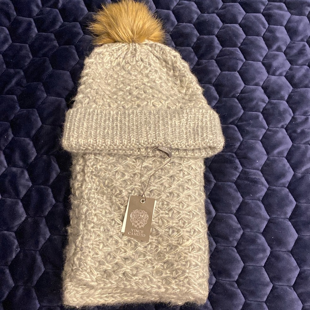 NWT Vince Camuto Hat + Scarf Set